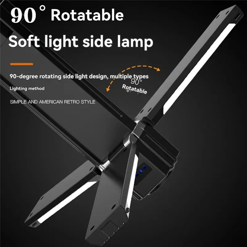 PHILE-3000MAH Luce di riparazione Torcia ricaricabile USB Luce da lavoro portatile Luce da campeggio Spia regolabile