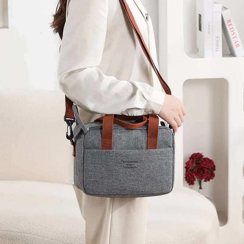 Lancheira Isolada Térmica Portátil para Mulheres OL, Bolsa Tote Cooler, Bolsa Bento Impermeável, Office Food Shoulder Bags