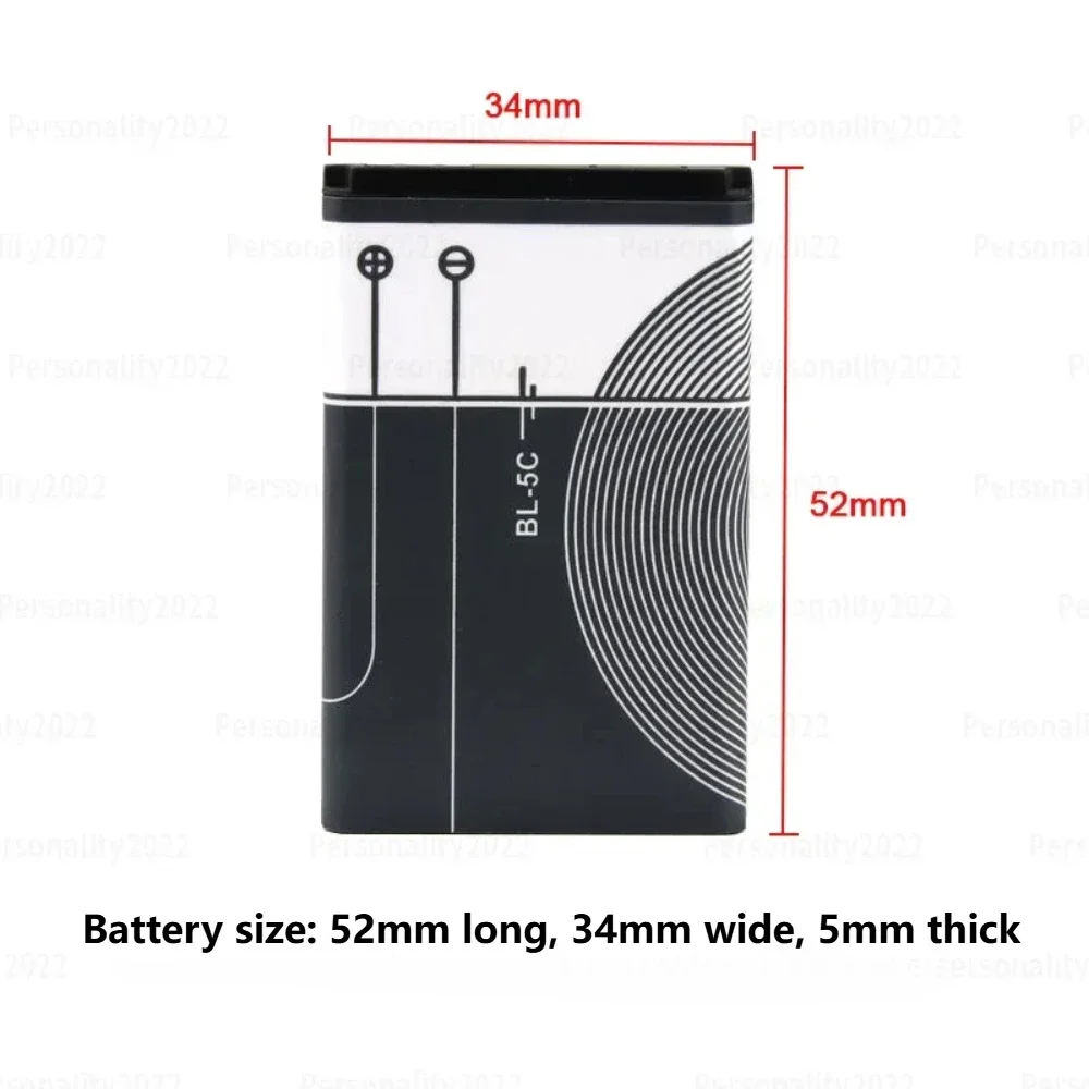 BL-5C BL5C 3.7V 1200mAh Lithium Phone Battery for Radio Nokia1100 1110 1200 1208 1280 1600 2600 2700 3100 3110 5130 6230 6230i