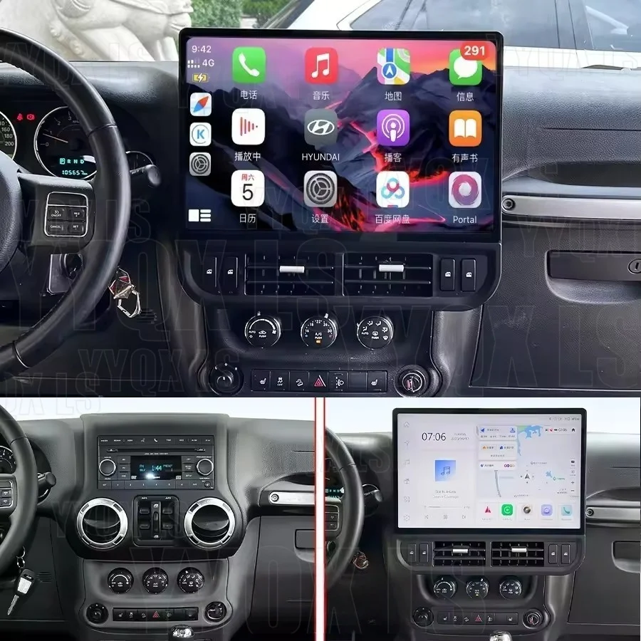 

16,8-дюймовый автомобильный экран на Android 13.0 для Jeep Wrangler 2011-2017, GPS-навигация, мультимедийный проигрыватель, автомагнитола, стереосистема