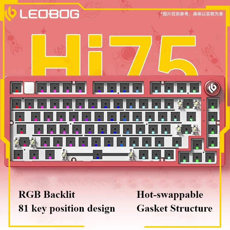 

Leobog Hi75 Mechanical Keyboard Kit Wirled Hot-Swappable Custom Barebone Keyboard Rgb Backlit Gasket Structure Pc Gamer Keyboard