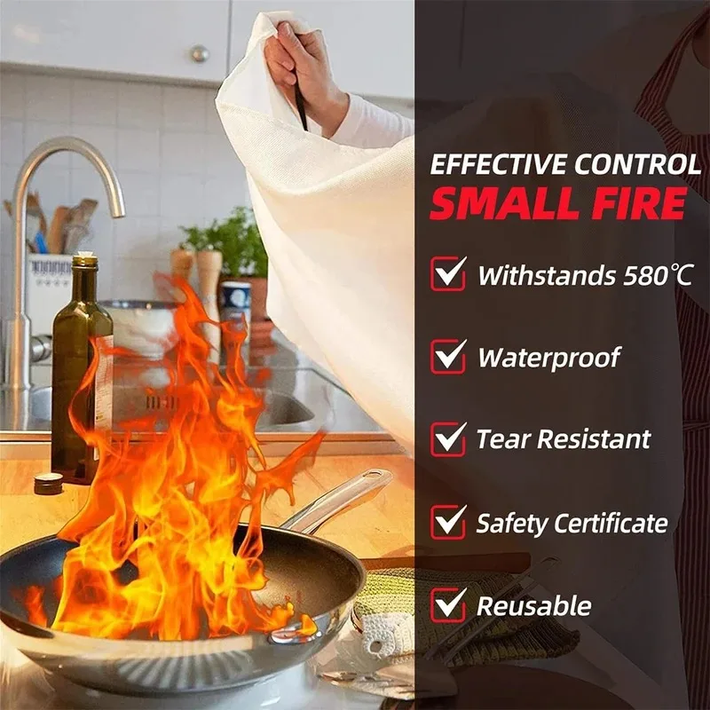 1M Fire Blanket Fighting Fire Extinguishers Tent Boat Emergency Blanket Survival Fiberglass Fire Shelter Safety Cover