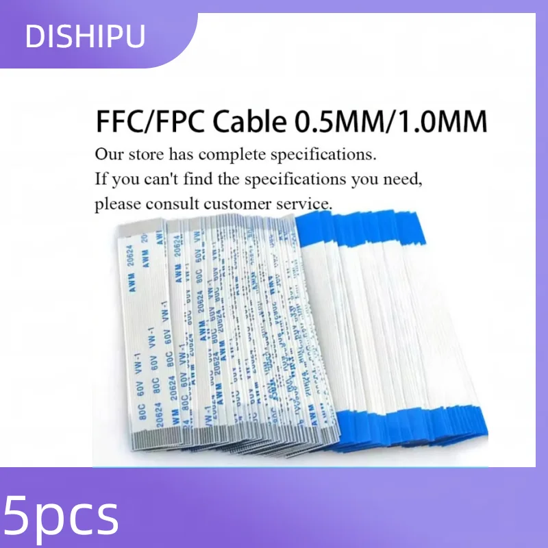 Cable plano Flexible de cinta FFC, 5 piezas, 4//6/7/8/9/10/11/12/13/14/15/20-27P/ Pines, paso de 0.5 MM, 1.0 MM, tipo A longitud