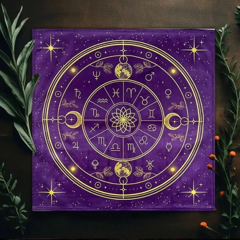 Mystic Tarot Constellation Altar Cloth Multiple Sizes Hd Sublimation Print Celestial Nature 100 Polyester Machine Wash Party