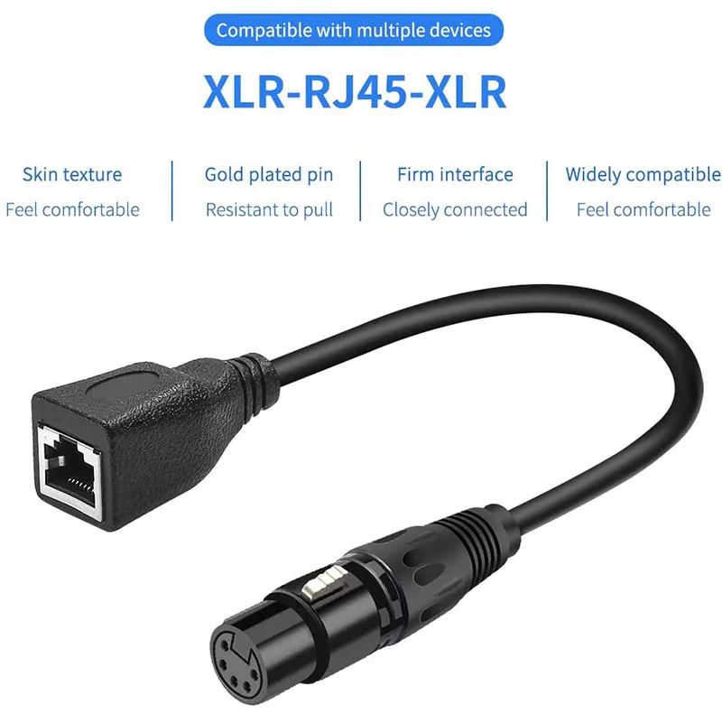 3pin XLR male / female to RJ45 network connector adapter converter cable for Microphone Behringer Speaker Systems and Radio