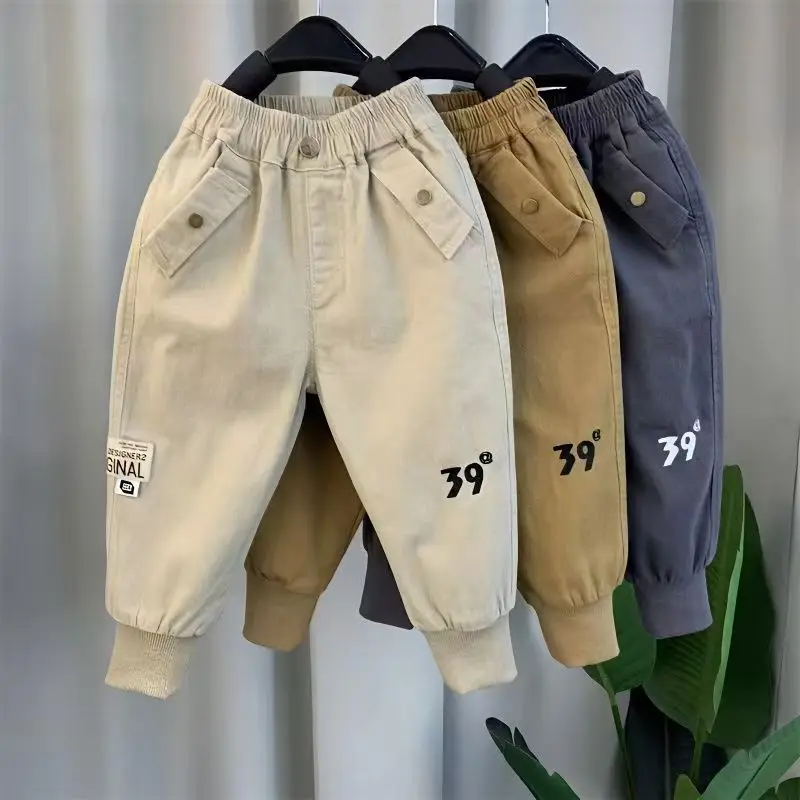 

Boys' Pants 2025 New Style Baby Spring And Autumn Workwear Pants Trend Boys Korean Version Handsome Casual Pants