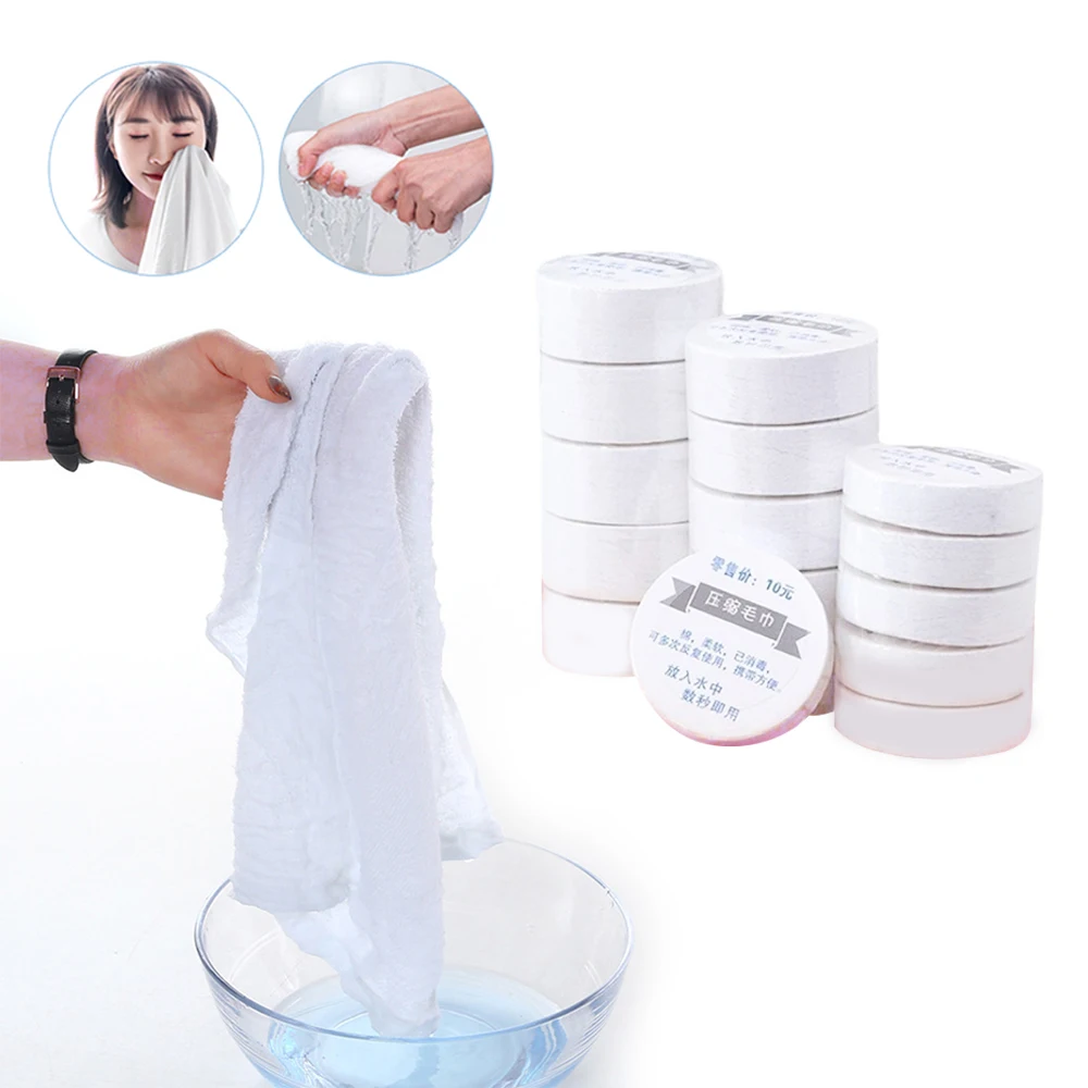 Compressed Towel Cotton Into Water Expand Portable Home Magical Facial Cleansing Towel Outdoor Travel Cloth Wipes Paper Tissue