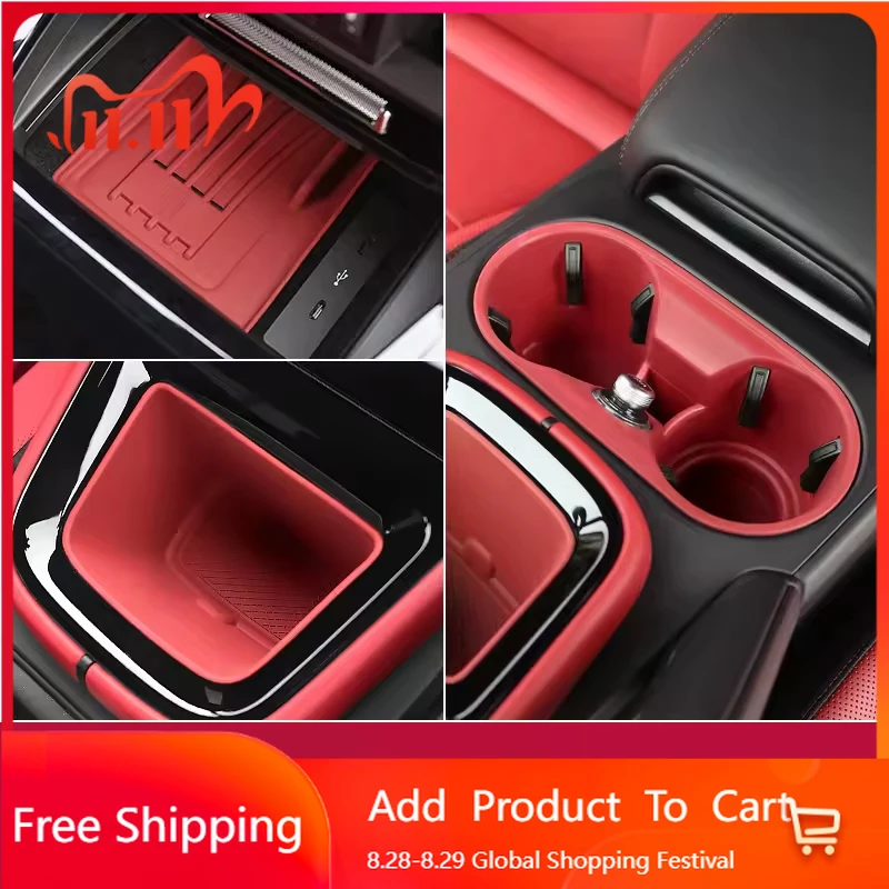 

Внутренние наклейки для Porsche Cayenne 92A 9YA 2024 2025, силиконовый держатель для чашки, центральный держатель для бутылок, вставка, противоскользящая организация для напитков