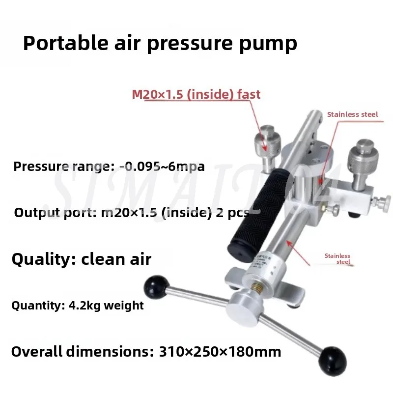 -0.095-6Mpa Economy  Portable Air Pneumatic Pressure Calibrator