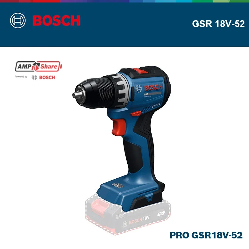 BOSCH GSR 18V-52 PRO Cordless Drill/Driver Electric Drill Cordless Drill