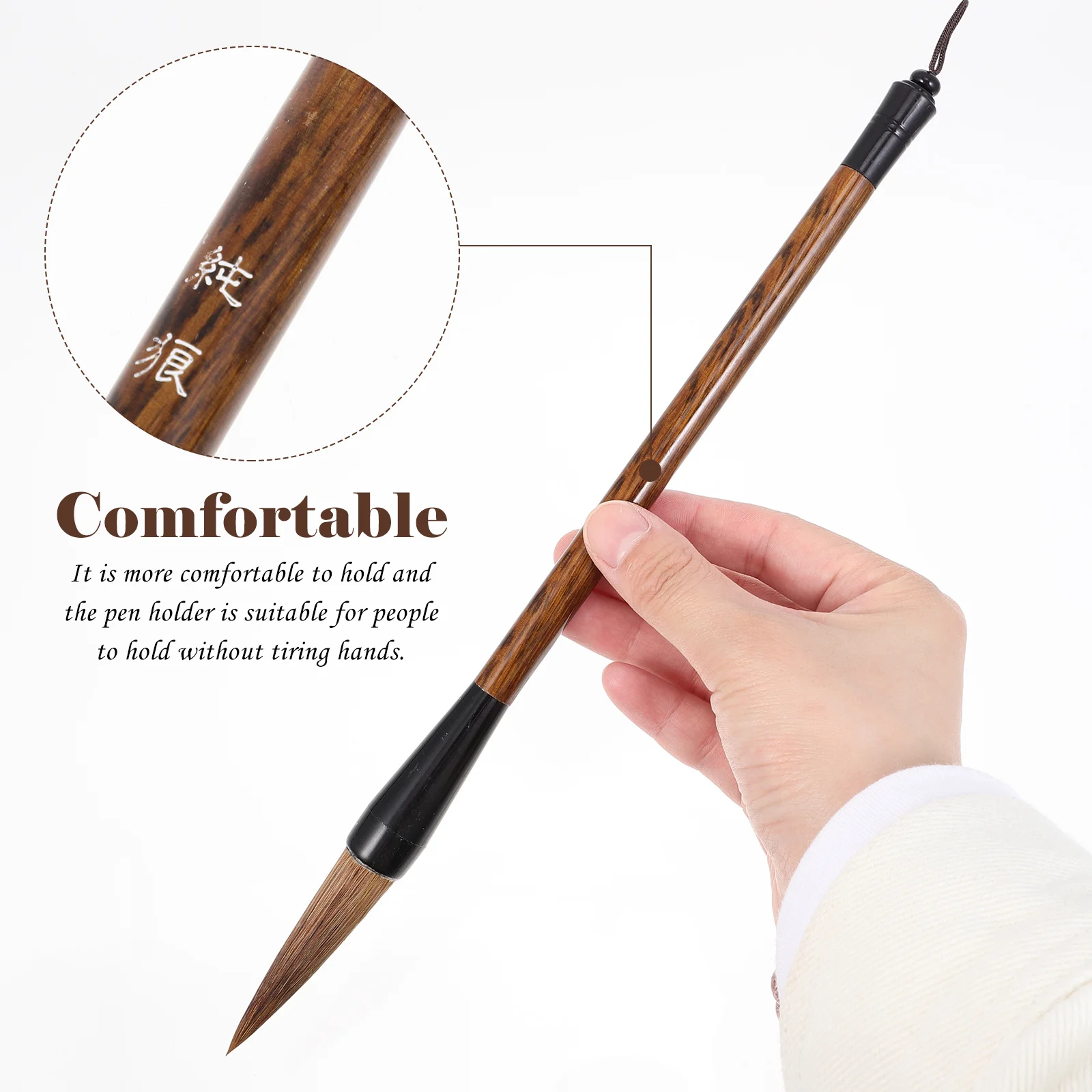 

3Pcs Pure Wolf Hair Calligraphy Brushes Chinese Traditional Writing Painting Brush Set Smooth Comfortable Wooden Handle Ink