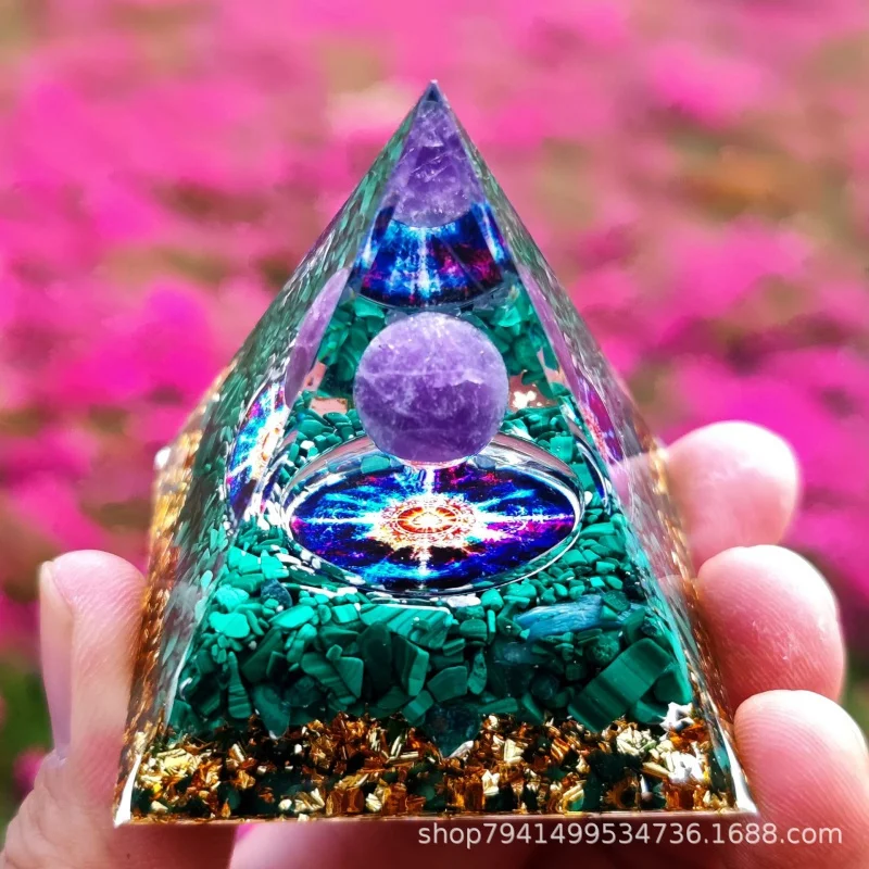 6cm Foreign Trade Same Pyramid Crystal Ball Pyramid Crystal Gravel Epoxy Resin