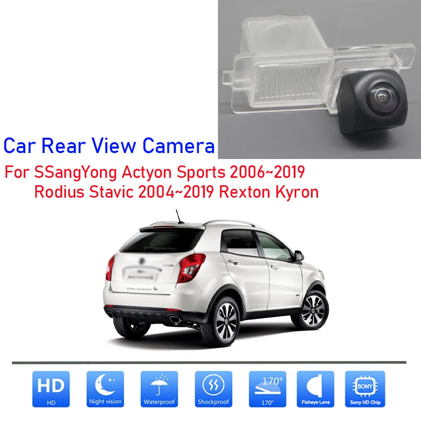 Vehicle Rear View Camera For SSangYong Actyon Sports 2006~2019 Rodius Stavic 2004~2019 Rexton Kyron Car Reversing Monitor