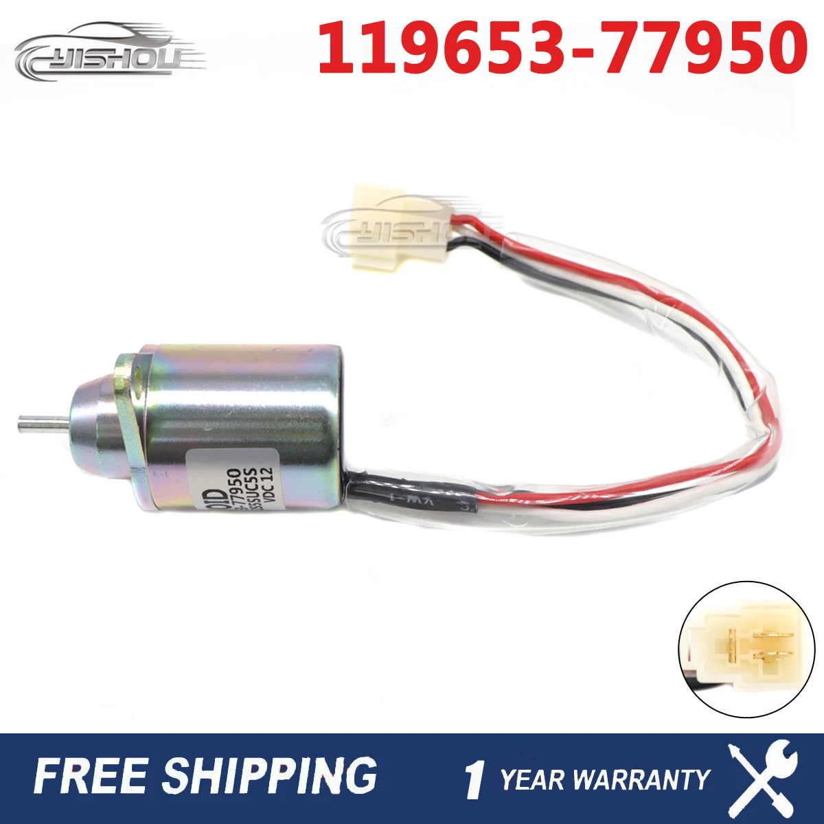 

New Car Fuel Stop Solenoid 119653-77950 for 3TNE84 3TNE88 4TNE84 3TNV70 3TNV76 4TNV84 11965377950 17594-6001-4 50-5-86400435-0