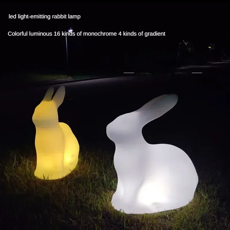 

Outdoor glow-in-the-dark rabbit light lawn decoration set props 16 tone light LED