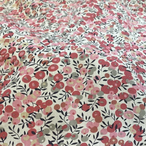 Imagen 2 del producto 145 × 50 cm rojo fresa silvestre 100% popelina de algodón telas originales de impresión digital usadas para coser falda de diseñador hecha a mano DlY