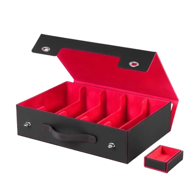 

Коробка для хранения коллекционных карт WOWFU, 5 рядов, с ручкой, вместимость 3900+ карт, органайзер для карт с верхней загрузкой для игровых и спортивных карт