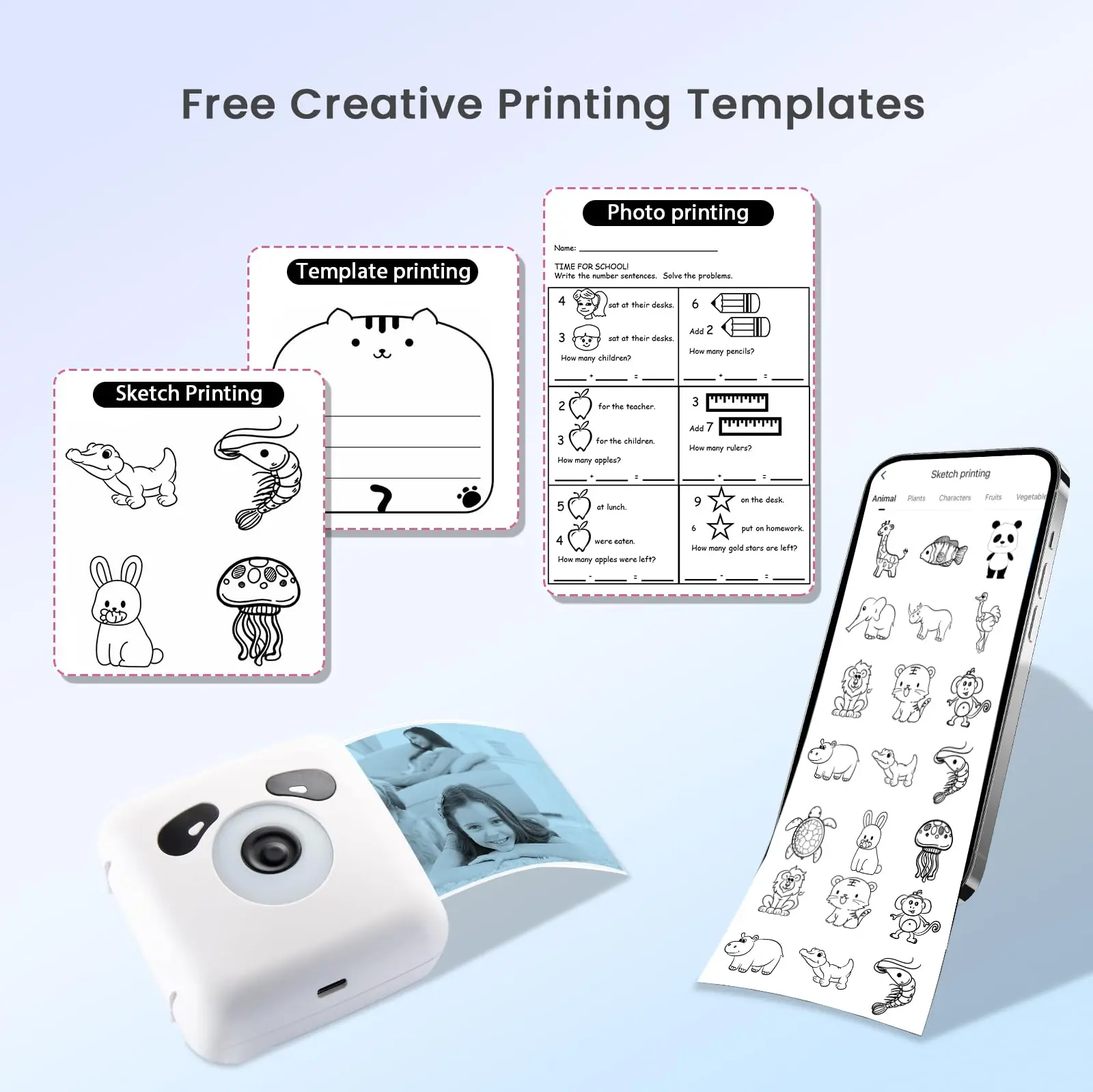 Pegatina térmica autoadhesiva de 57mm, impresión instantánea, papel de impresión para cámara de niños, peripage, regalo de cumpleaños y Navidad, creatividad