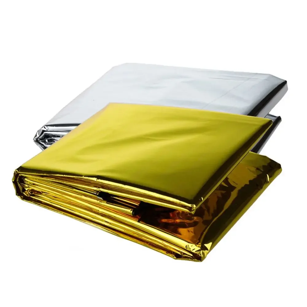 Windproof  Waterproof Foil Thermal Blanket for Camping Hiking Emergency Blanket Outdoor Survive First Aid Rescue Kit