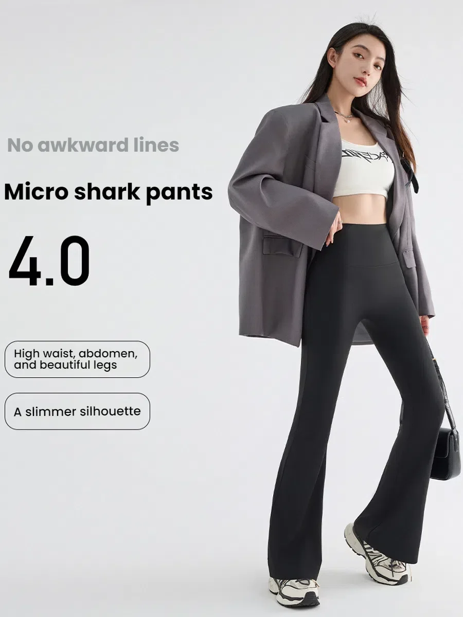 Neue High-Waist Schlaghose für Damen Sommer Dehnbare Bootcut-Hose Retro Casual Hosen Streetwear Damenkleidung – Detail 10