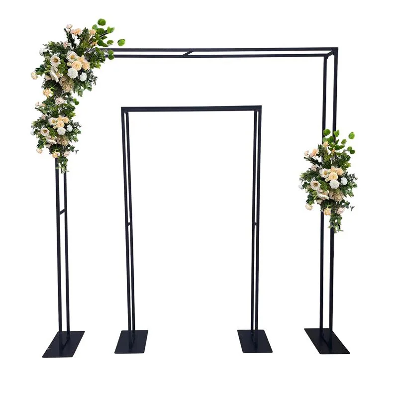 Square Wedding Arch Flower Stand, Double Background, Metal Flower Stand, Welcome Area Layout, Geometric Decoration, New