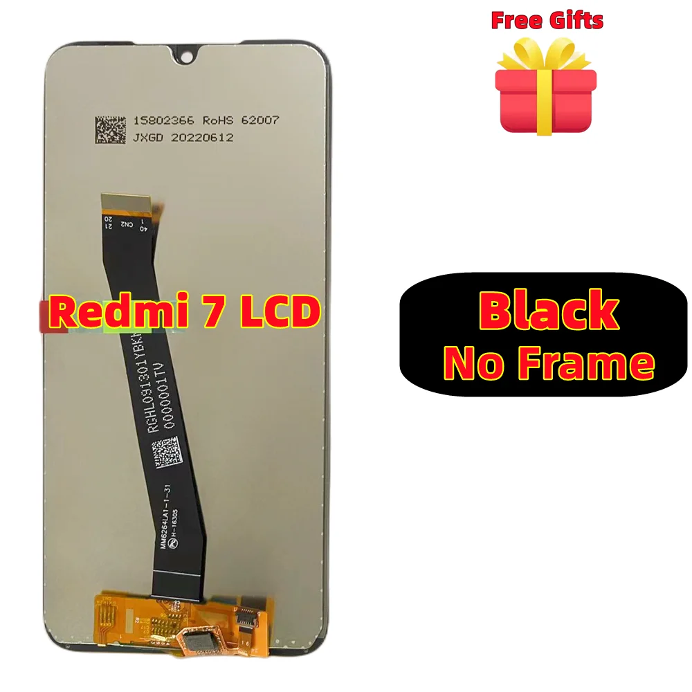 LCD Display Touch Screen Digitizer Assembly Replacement, Original Xiaomi Redmi 7, M1810F6LG, M1810F6LH, 7A with Frame