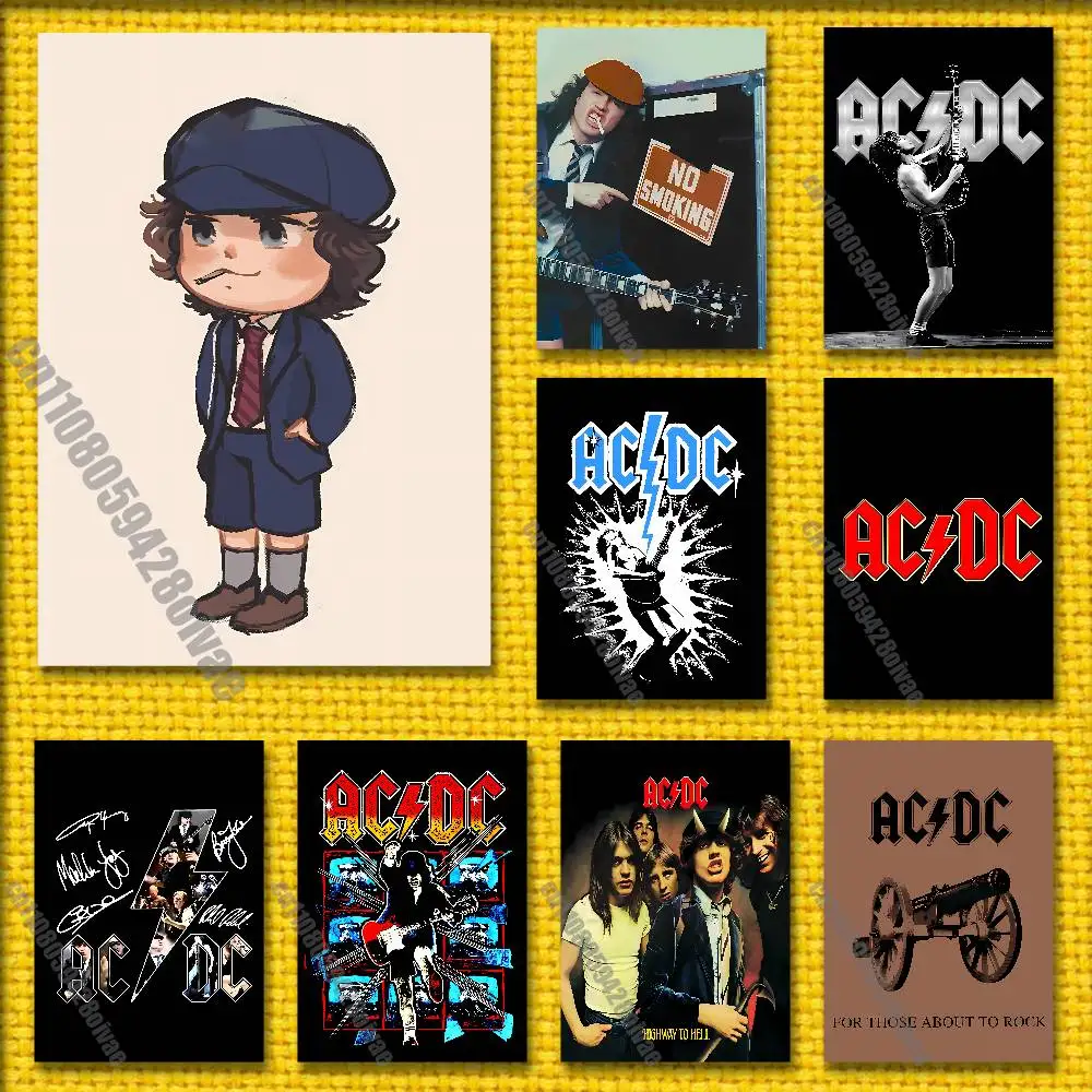 

A-AC Highway to Hell D-DC Poster Wall Murals For Home 21x30cm Self-adhesive Decorative Sticker Playbill Cover