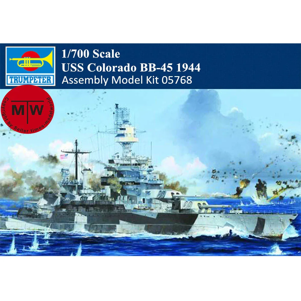 

Trumpeter 05768 1/700 Scale USS Colorado BB-45 1944 Battleship Military Plastic Assembly Model Kits