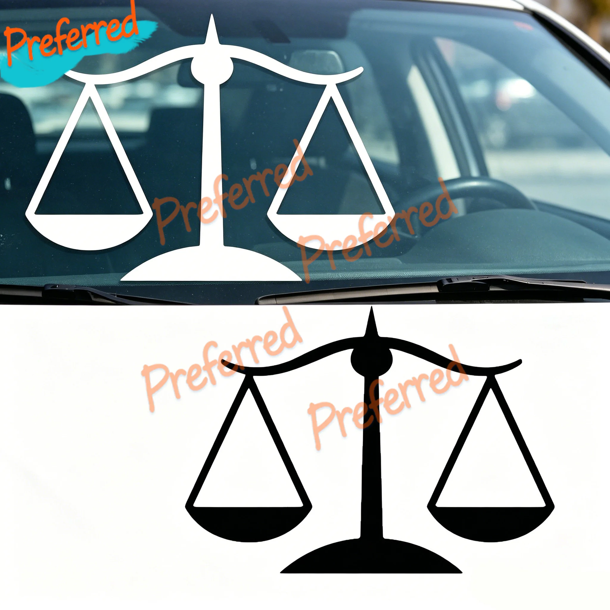 

2x Law Justice Proportional Lawyer Vinyl Decal Stickers - Customizable in Any Sticker Size -No Background
