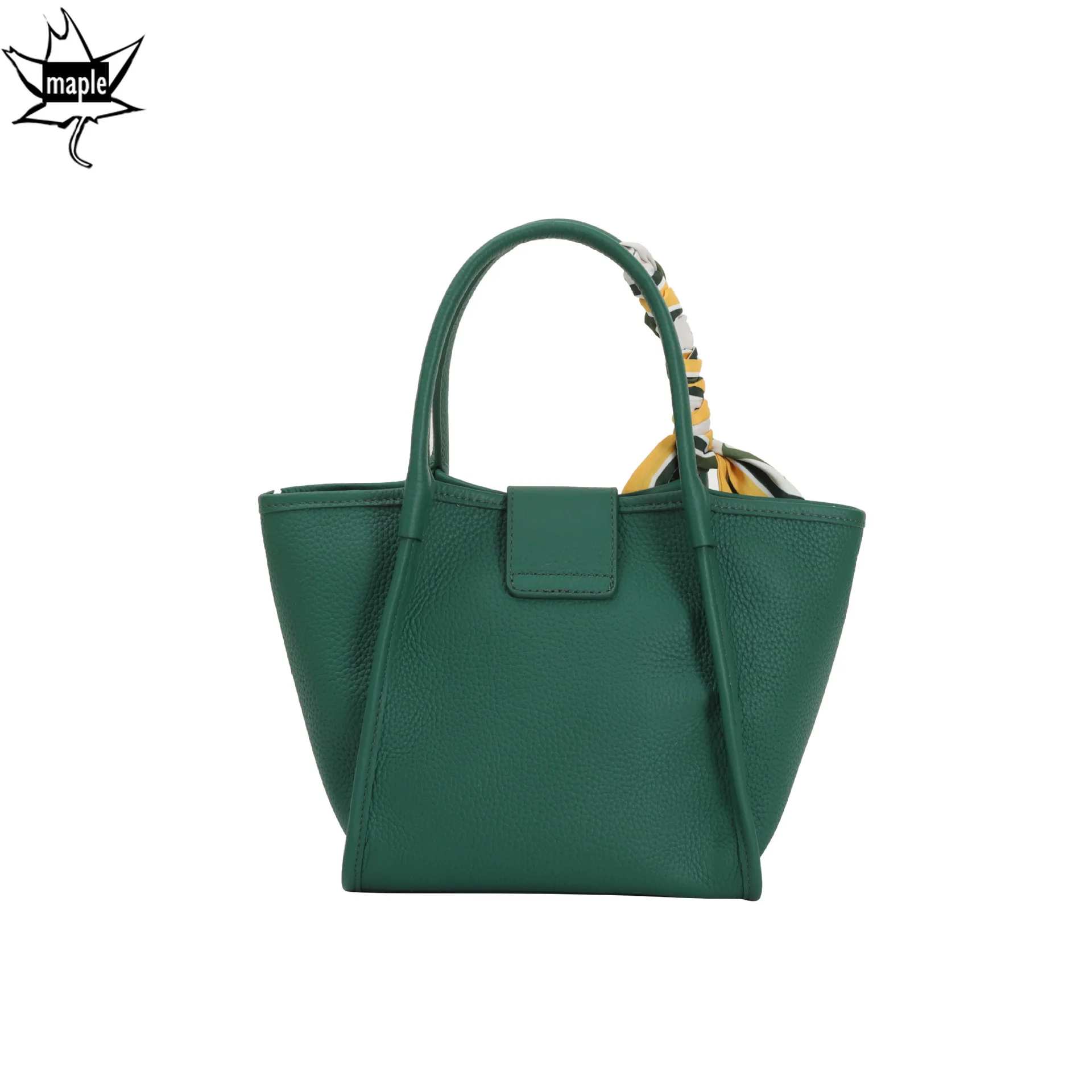 2025 New Trend Green White Color Trapeze Tote 100% Togo Cow Leather Women Handbag Designer Luxurious Shoulder Bag Sac