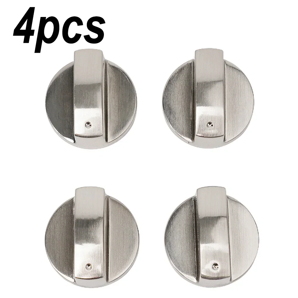 

Kitchen Cooker Oven Electric Cooker Switch Control Knobs Gas Stove Knobs 4pcs 6mm Parts Silver Cooking Appliances