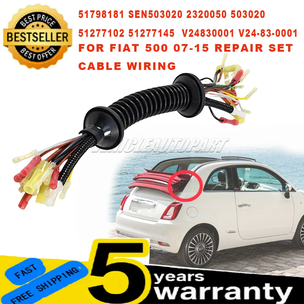 New For Fiat 500 Grande Punto EVO 199 1Pc Cable Wiring Harness Tailgate Loom Rear Door 51798181 51277102 Car Accessories