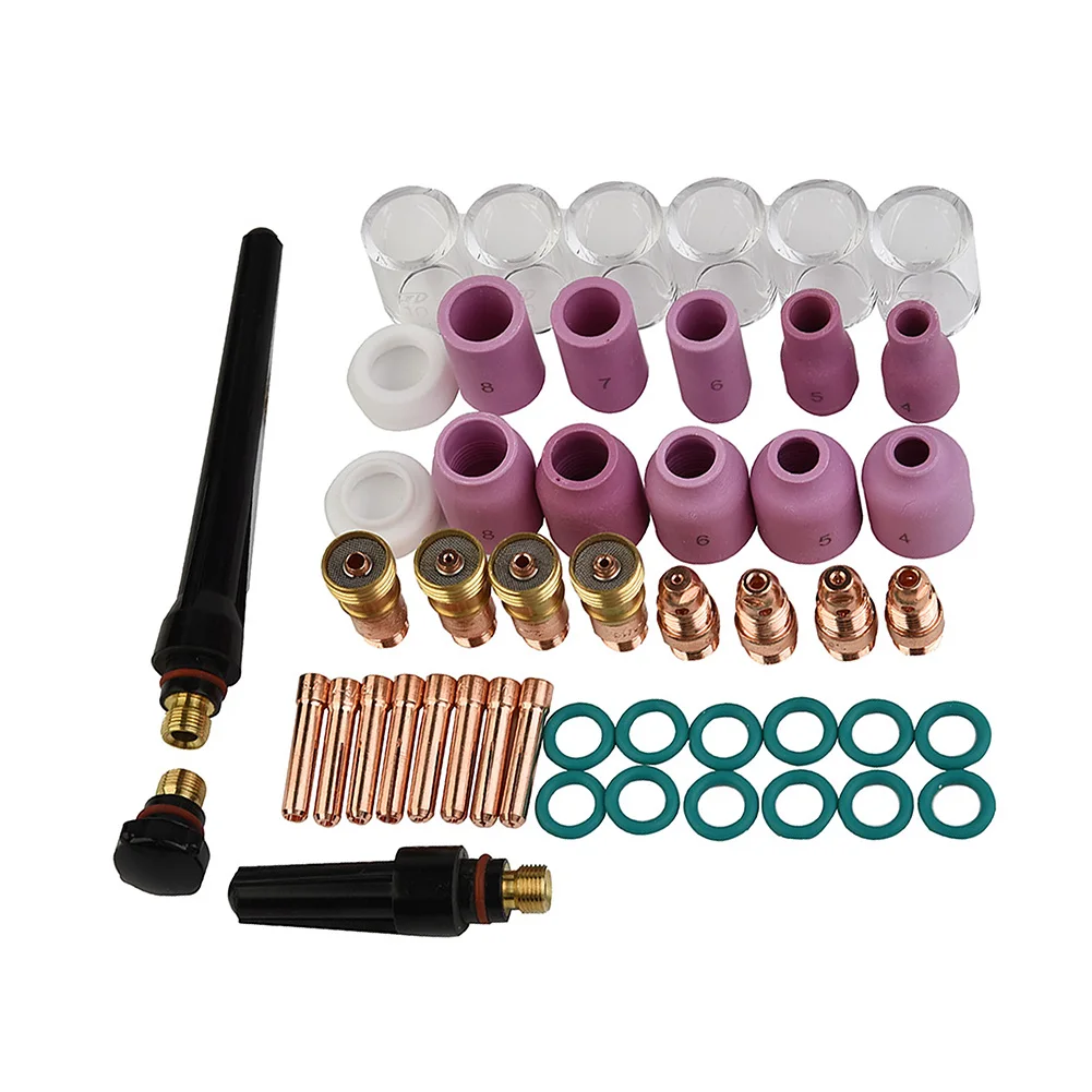 

Upgrade Your TIG Welding Setup with this Comprehensive 49pcs Set Including Alumina Nozzles and Heat Resistant Glasses