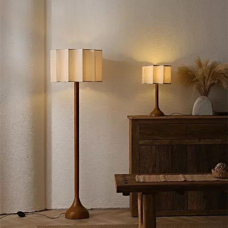 GELITAYIN Wabi Sabi lámpara De pie lámpara De madera De diseño Pata De Elefante lámpara para sala De estar dormitorio esquina sofá luces De escritorio para el hogar