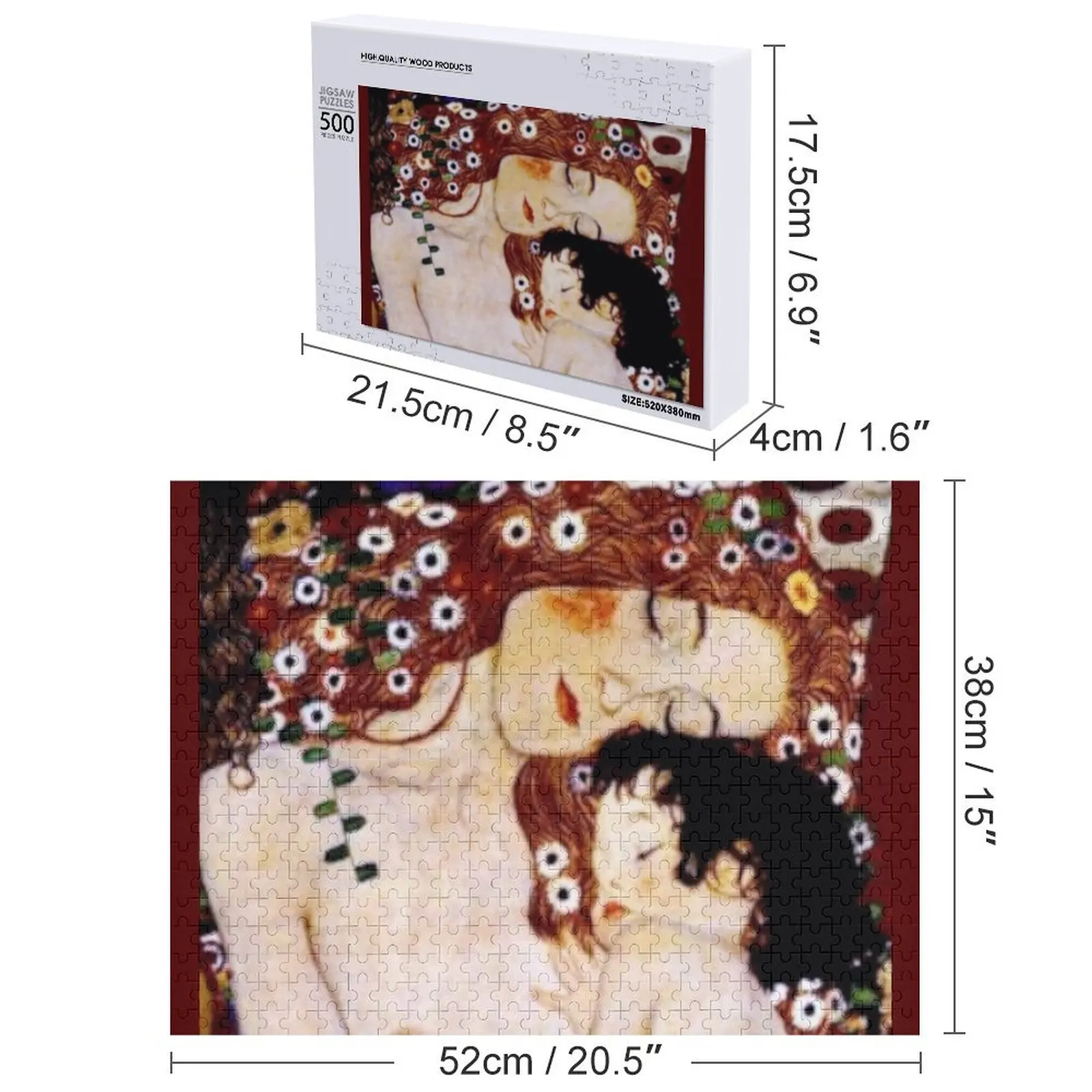 Mother and Child Le tre età (detail) de Gustav Klimt Jigsaw Puzzle Anime Custom Name Child Toy Puzzle