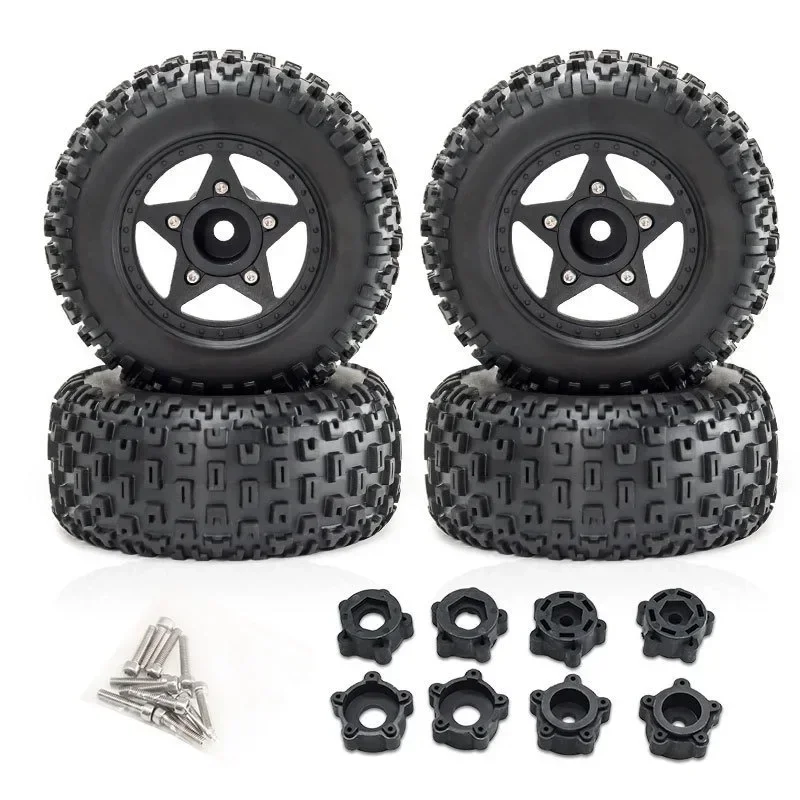 4개입 109mm 1/8 1/10 숏코스 트럭 타이어 (12mm 14mm 17mm 휠 헥스 포함) 트럭스 슬래시 ARRMA 센톤 Vkar SCTX10 HPI RC카용