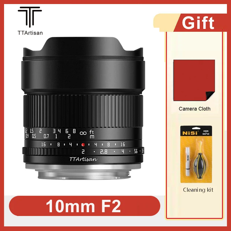 TTArtisan 10mm F2 APS-C Wide Angle Camera Lens for Fujifilm XF Nikon Z Canon RF Sony E M4/3 Mount Mirrorless Camera