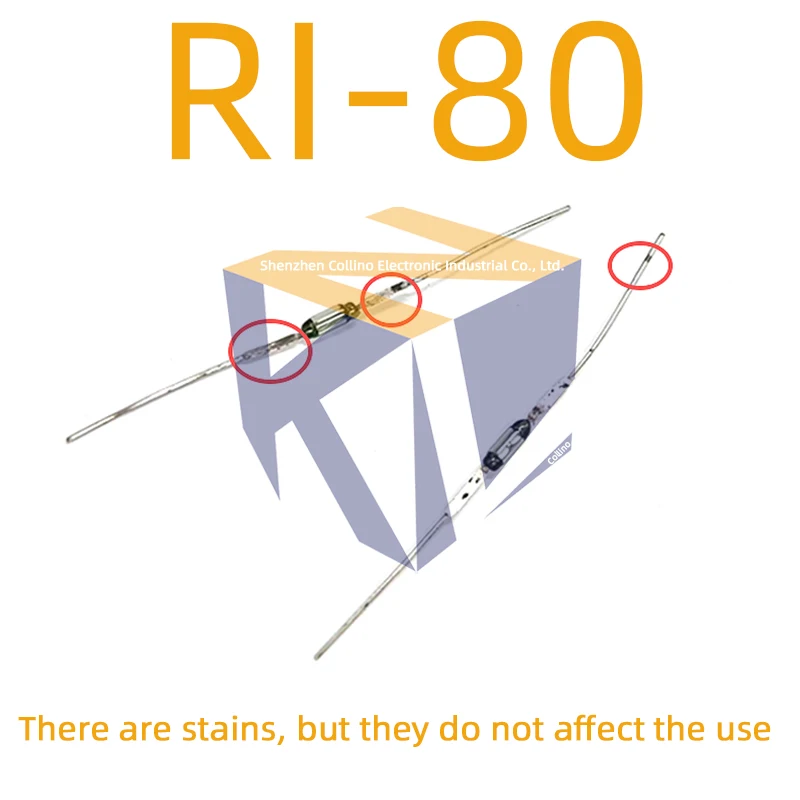 10pcs RI-80 1.8*5mm Ultra-Small Reed Switch Normally Open Type Magnetically Controlled Magnetic Induction Switch