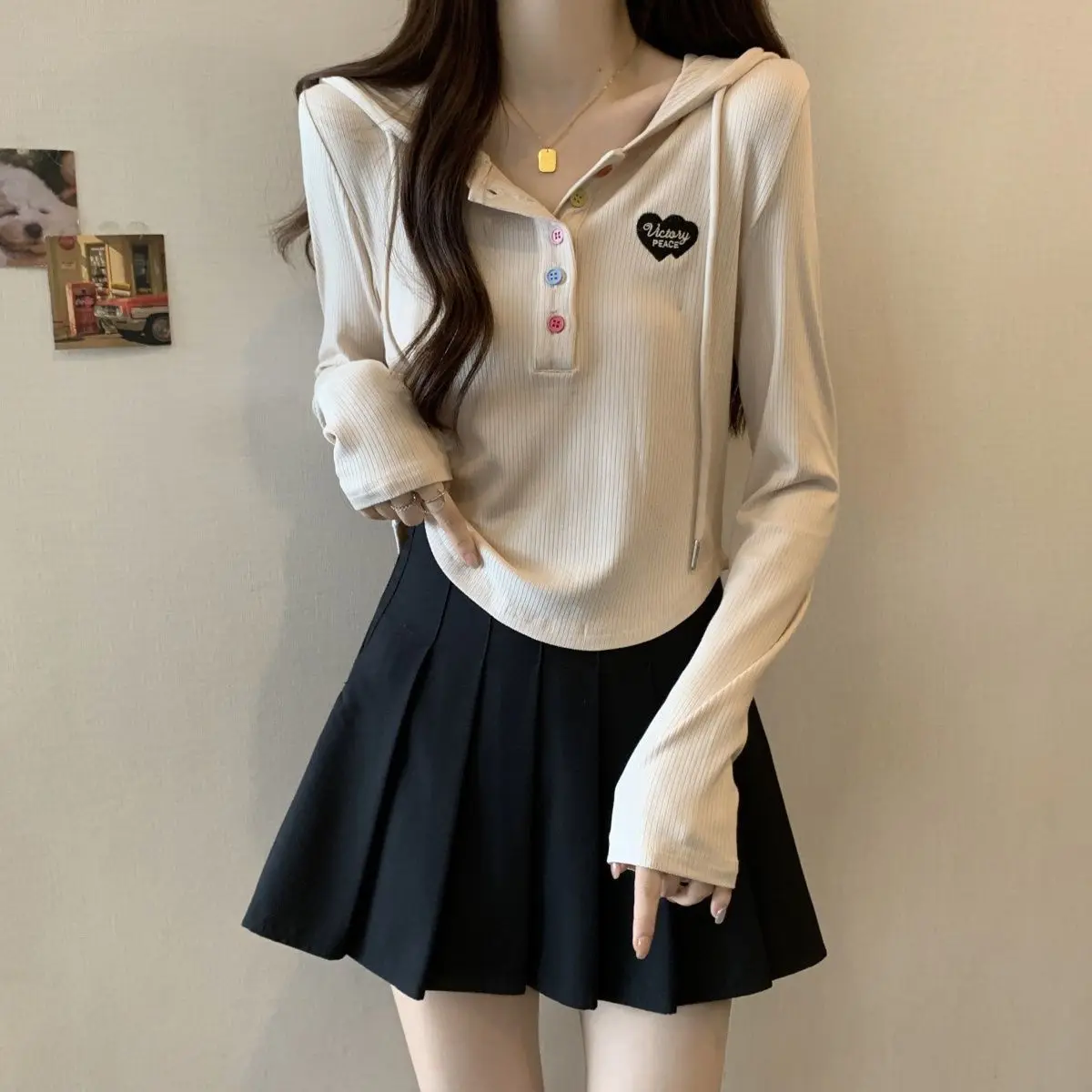 Loszittende lange dameshoodie plus size, herfstmode, afslankend, vleesbedekkend, onregelmatig, comfortabel, zweetwerend...