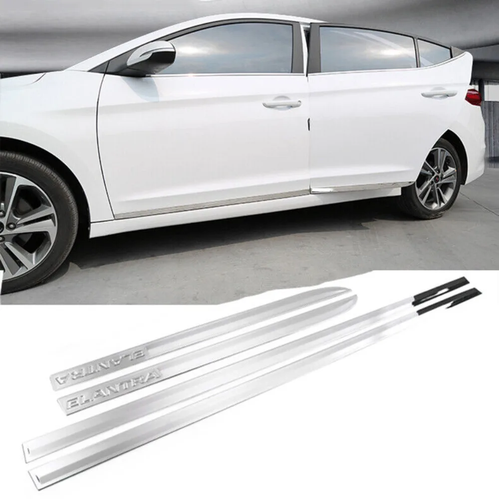 For Hyundai Elantra 2017-2020 Stainless Car Door Body Side Molding Cover Trim 4x