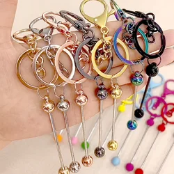 150mm Multicolor Keychain Metal Beads Lobster Claw Clasp Keyring Pendant For Making Jewelry DIY Findings Keychains Accessory
