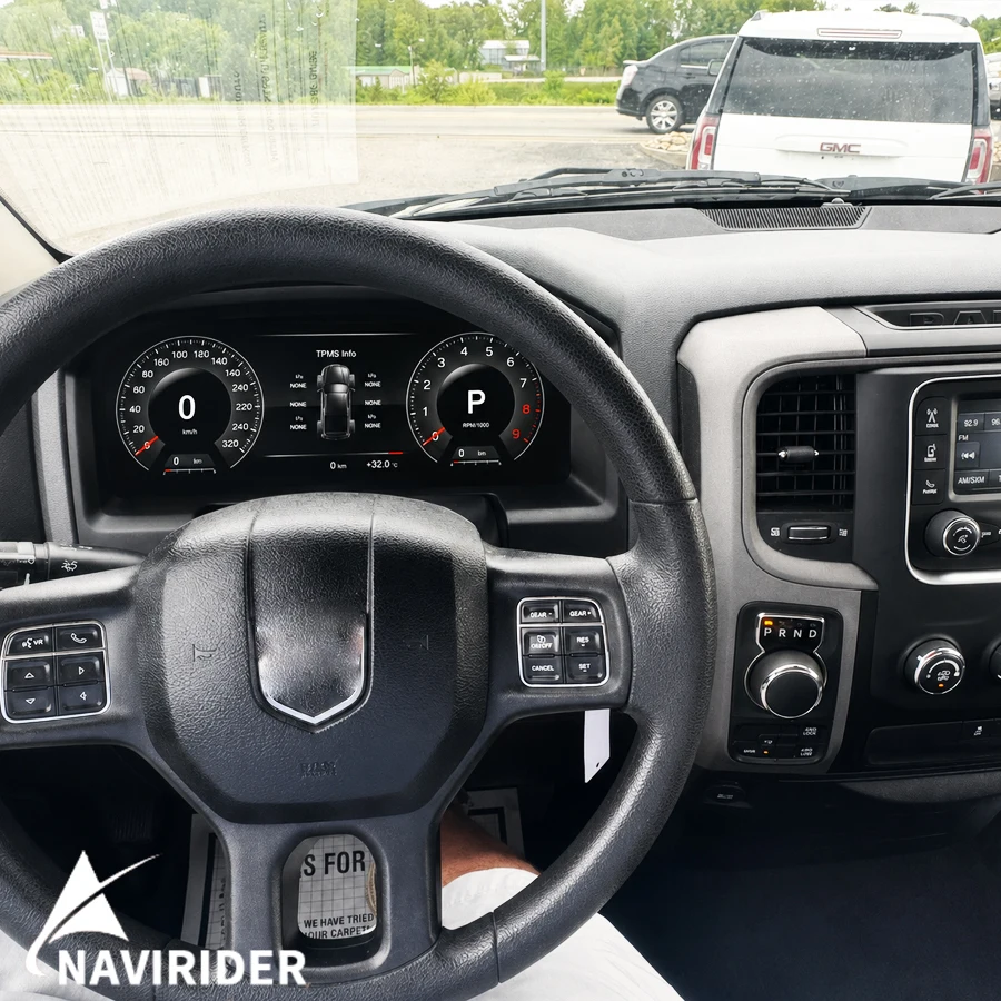 Pantalla LCD de 12.3'' para coche, compatible con Dodge Ram 1500 2500 2013-2018, velocímetro, mapa, pantalla inteligente multicolor de alta resolución.