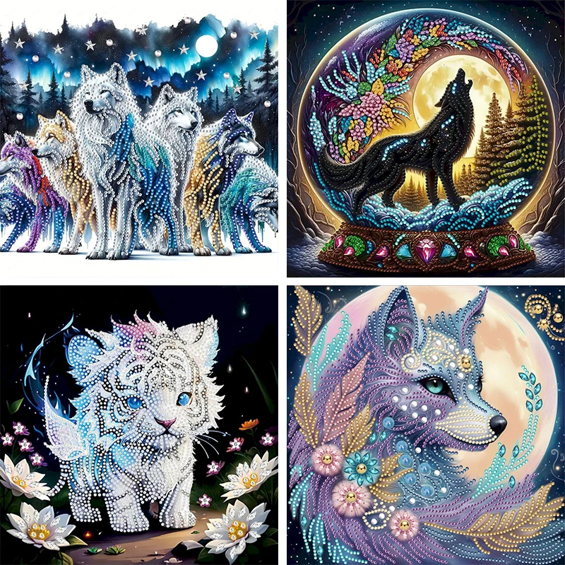

GATYZTORY Wolf Special Shape Diamond Home Decor Gift Rhinestone Of Picture Animal Paint By Diamonds Wall Decor Crafts Diy Kits