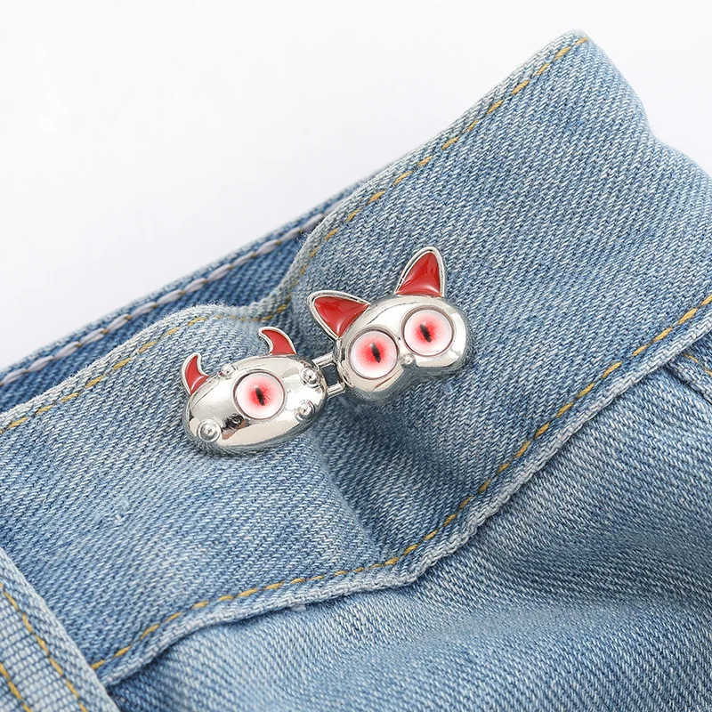 Three Eye Pants Button Waist Tightening Clip Monster Adjustable Clasp for Jeans Seamless Detachable Buckle Pin Accessories Skirt