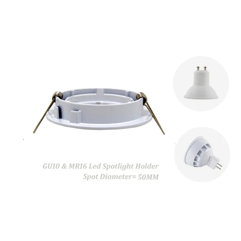 White Round Recessed LED Ceiling Light Adjustable Frame MR16 GU10 Bulb Fixture Downlight Holder