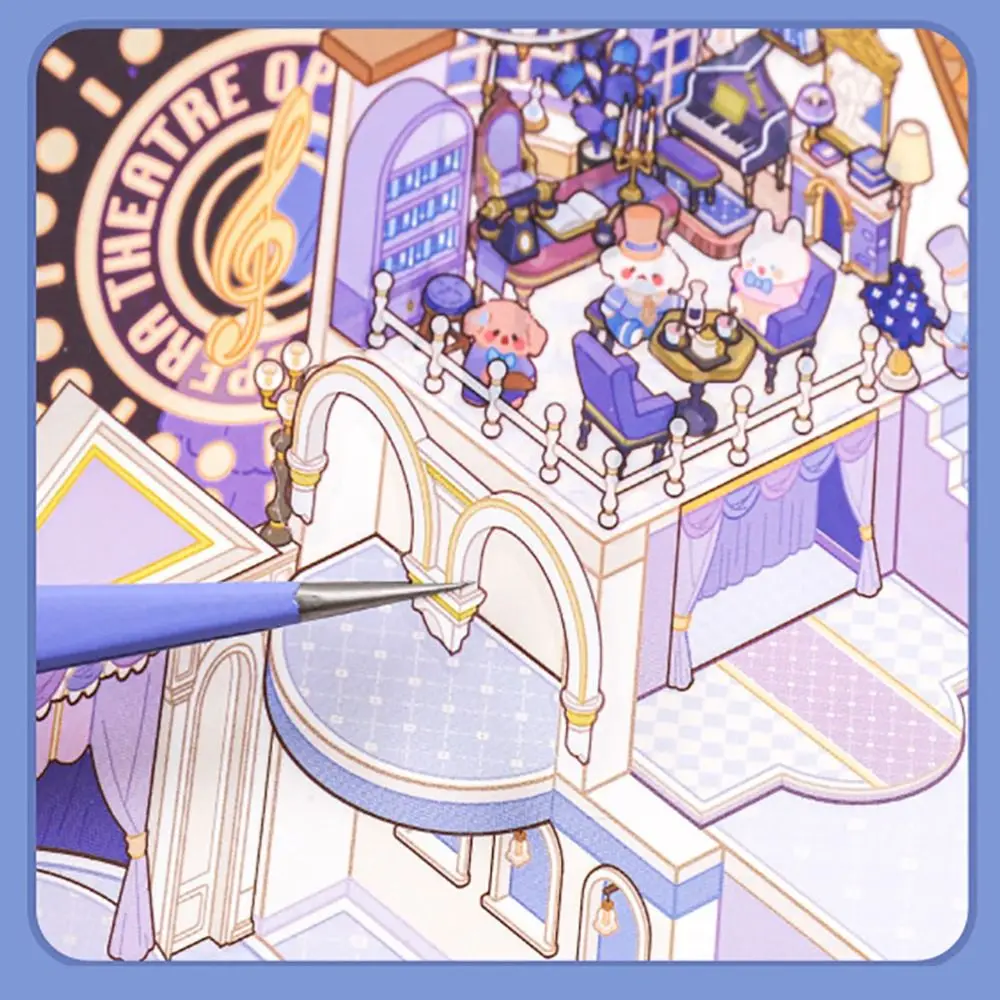 

Kawaii PET миниатюрная коллекция сцен мультфильм супер большие наклейки сцены DIY 3D пейзажная наклейка книга