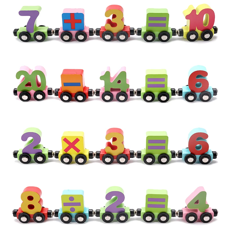 1 Juego De Trenes Numéricos De Madera, Juego Educativo | Envío gratis 1 Juego De Trenes Numéricos De Madera, Juego Educativo | Envío gratis