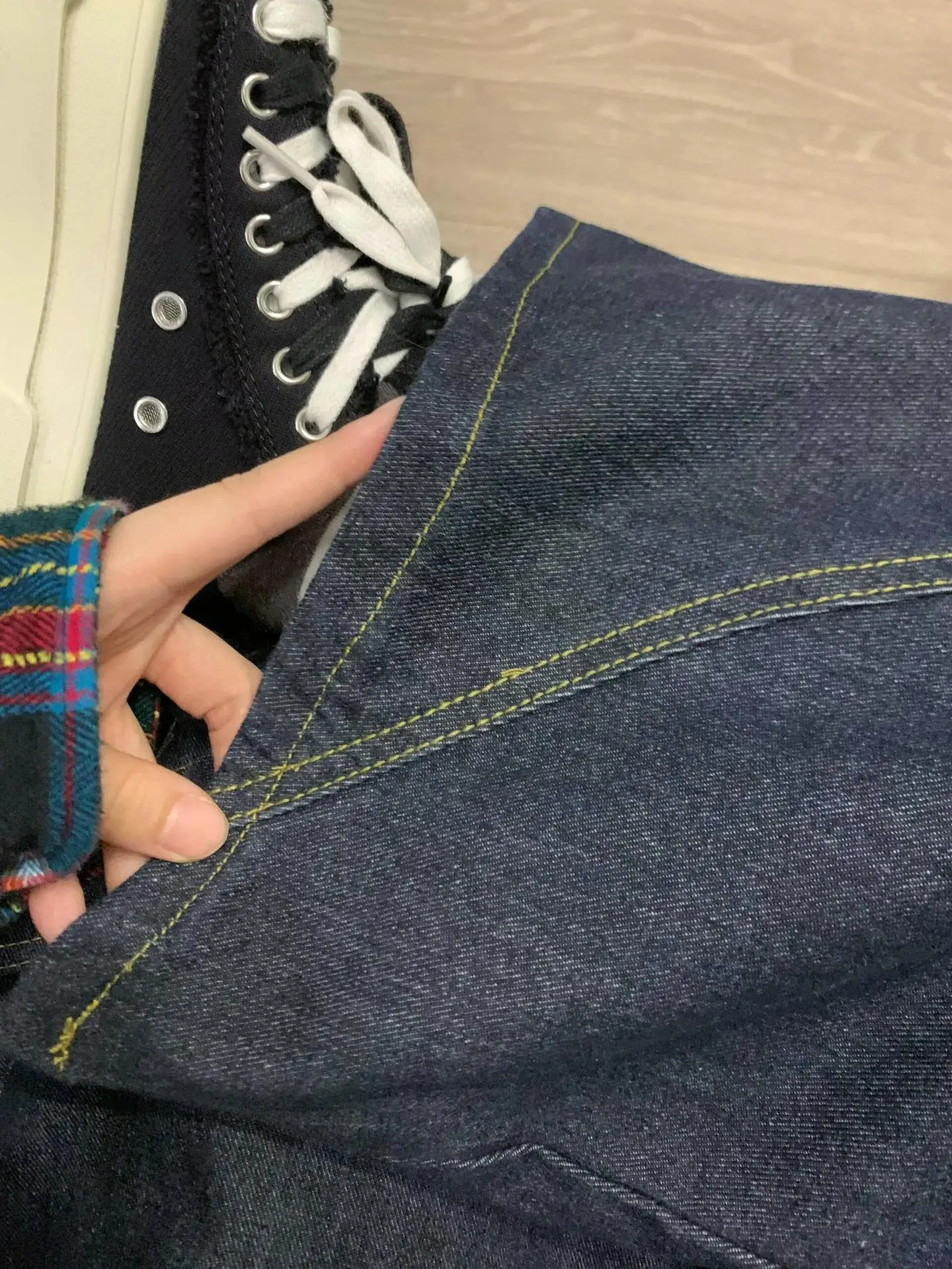 

Women'S Wide Leg Jeans Straight Retro American Casual Dark Distressed Ripped Denim Simple Girl Series High Street Aesthetic