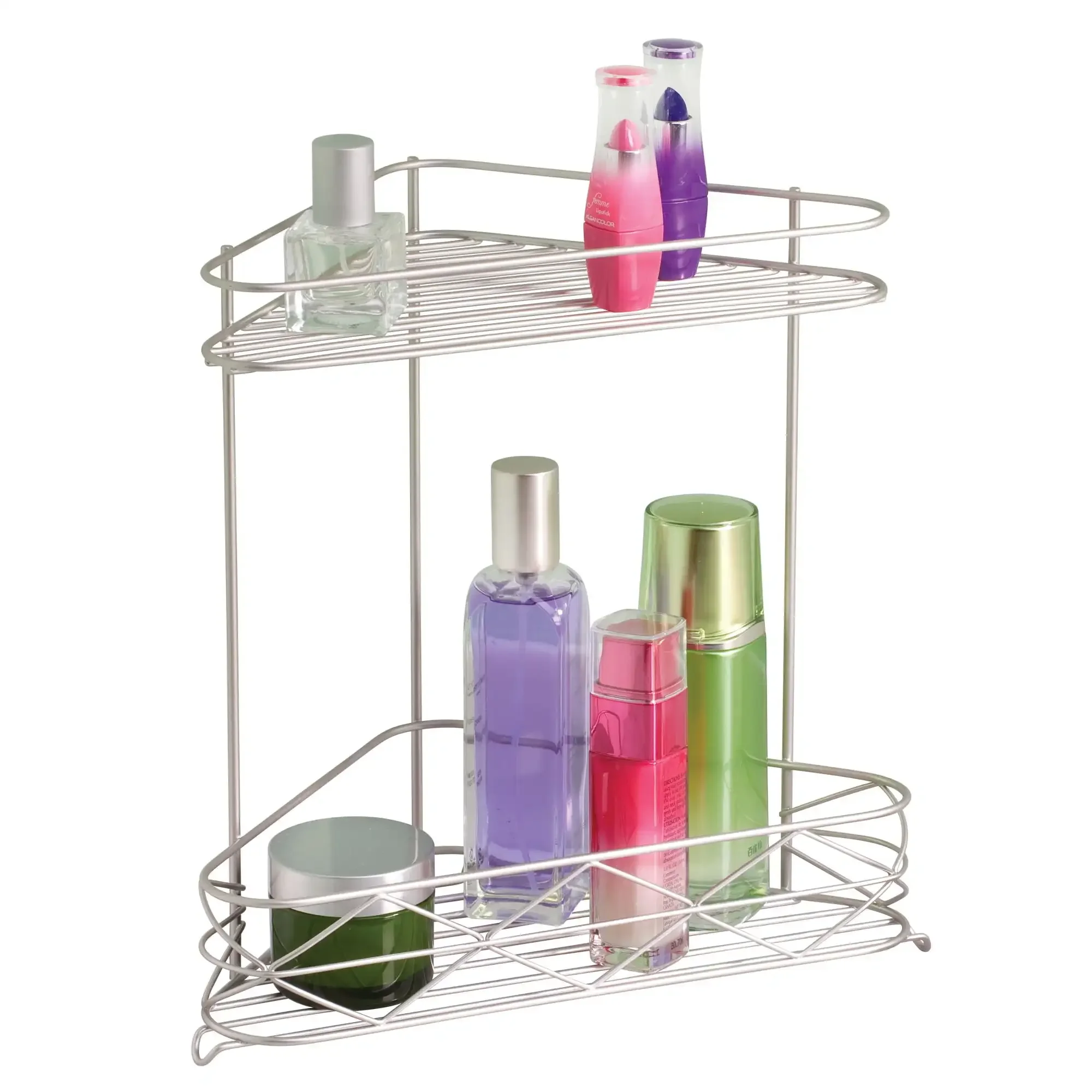 (2er-Pack) Eckregal für Badewanne und Dusche aus Stahl, 10,75" x 6,5" x 10,6", satiniert