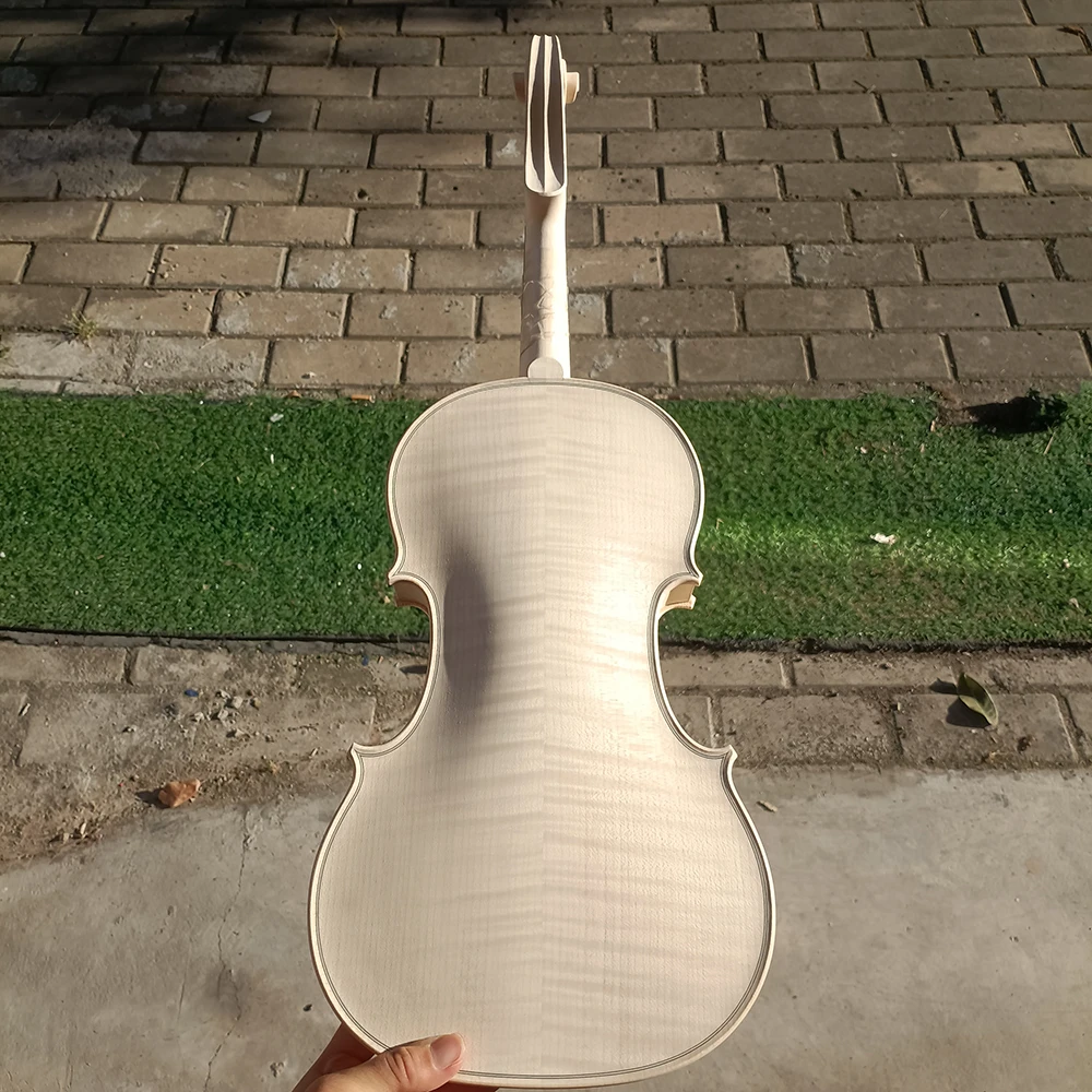 over 30 years All European Wood Violin 4/4 Guarneri 1743 professional Handmade white embryo unfinished violin Ebony Fingerboard